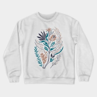 Bohemian Style Floral Shapes - boho Flowers - Minimal Crewneck Sweatshirt